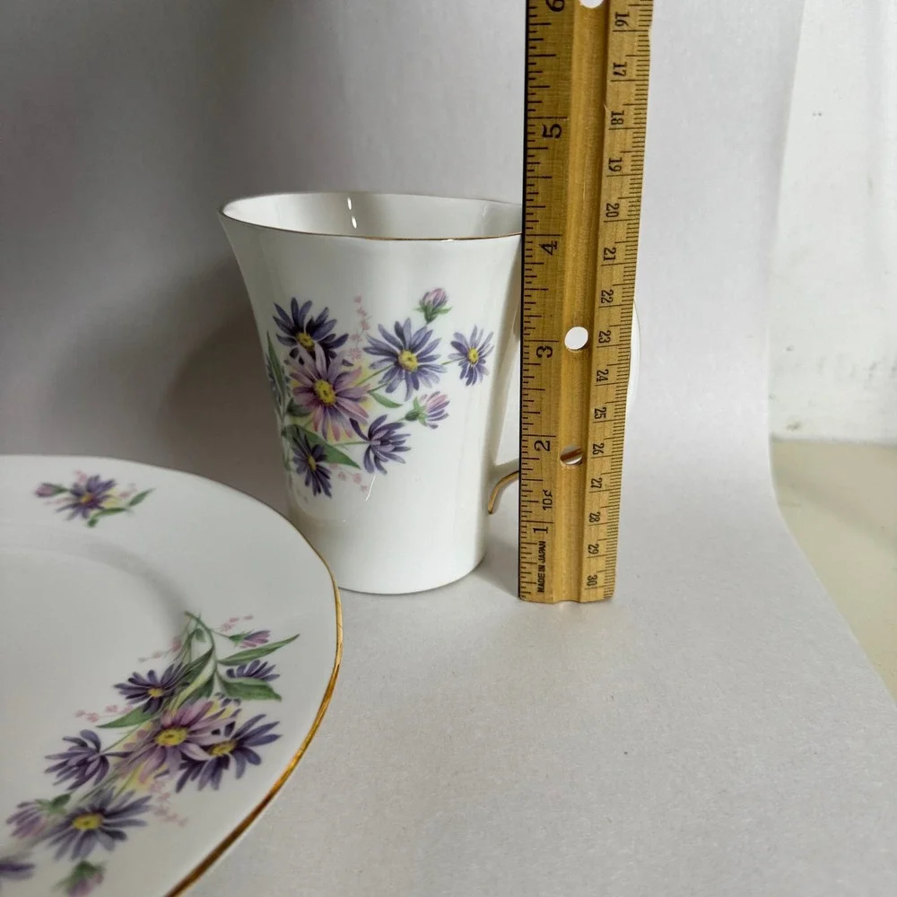 Duchess Fine Bone China Mug & Salad Plate Floral‎ Gold Trim Made in England
